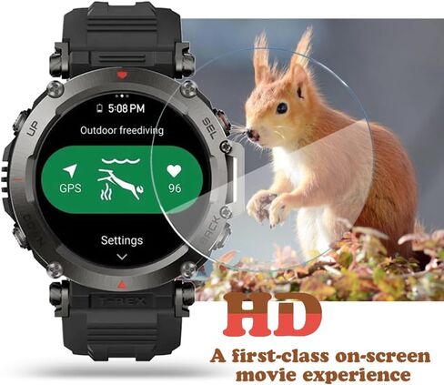 XIN HUA Watch Screen Protector (3+1Pack) Compatible for Amazfit Rex Ultra, Tempered Glass Film Anti-Scratch High Definition Full Coverage and Soft TPU Protective Case in Kuwait