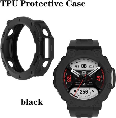 XIN HUA Watch Screen Protector (3+1Pack) Compatible for Amazfit Rex Ultra, Tempered Glass Film Anti-Scratch High Definition Full Coverage and Soft TPU Protective Case in Kuwait