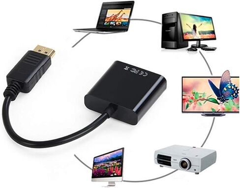 Chenyang CY DP إلى VGA محول، DP DisplayPort ذكر إلى VGA أنثى عرض محول كابل محول in Kuwait
