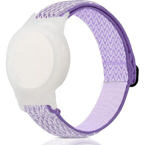 BOTNUW Air Tag Bracelet for Kids, Anti Lost GPS Kid Tracker Nylon Wristband for Apple Air Tag, Breathable Adjustable Braided Stretchable Elastics Watch Band for Toddlers Girls Boys Elders