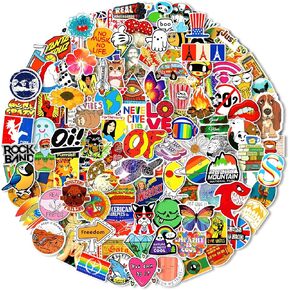 300Pcs Cool Random Stickers Vinyl Skateboard Stickers, Variety Pack for Laptop Guitar Travel Case Water Bottle Car Luggage Bike Sticker Waterproof Graffiti Decals,Gift for Teens Adult in Kuwait