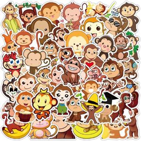 ملصقات قرد | 50 قطعة ملصقات فينيل لطيفة، ملصقات مقاومة للماء - هدايا مثالية للأطفال والمراهقين والبنات in Kuwait