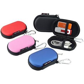 [حافظة محرك فلاش USB] - حامل منظم الملحقات الإلكترونية المحمول المقاوم للماء والصدمات من Lensfo / حقيبة محرك فلاش USB - وردي in Kuwait