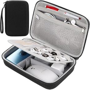 Hard Electronic Organizer Travel Case Electronics Accessories Organizer Pouch Bag Double Layer Shockproof Box for MacBook Power Adapter Chargers Cord Flash Drive Apple Magic Mouse Pencil Power Bank