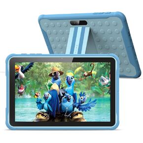PRITOM Android 10 Go، تابلت للأطفال 10 بوصة، مراقبة أبوية، 6000 مللي أمبير، هاتف تابلت الجيل الثالث، معالج رباعي النواة، ذاكرة وصول عشوائي 2 جيجابايت، ذاكرة وصول عشوائي 32 جيجابايت، شاشة HD IPS، جوجل بلاي، يوتيوب، حافظة تابلت للأطفال (أزرق)