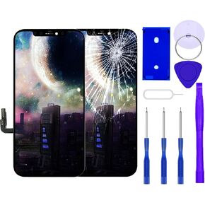 for iPhone 13 Screen Replacement, 6.1" Front Glass Retina HD LCD Digitizer Display, Standard Size, True Tone Programmable, Face ID, Complete Frame Assembly, Repair Tool Kit, Waterproof Adhesive