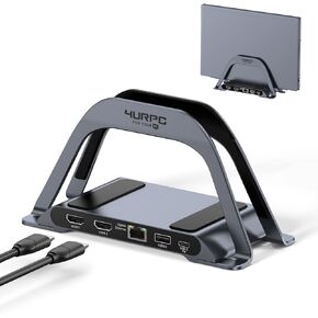 4URPC Laptop Docking Station Dual Monitor, USB C Docking Station with 2 HDMI Ports, 3 USB Ports, SD/TF, PD3.0, RJ45 Ethernet, 3.5mm Audio, Vertical Docking Station Stand for Dell/Hp/Lenovo/Surface in Kuwait