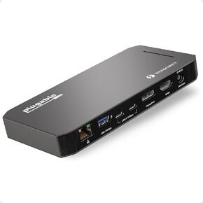 بلاجابل قاعدة شحن ثاندربولت 3 وUSB C مع شحن 96 واط - متوافقة مع اجهزة ماك وويندوز واللابتوب ومنفذ عرض وHDMI و2X USB-C و3X USB 3.0 وجيجابت ايثرنت ومقبس صوت - افقي in Saudi Arabia