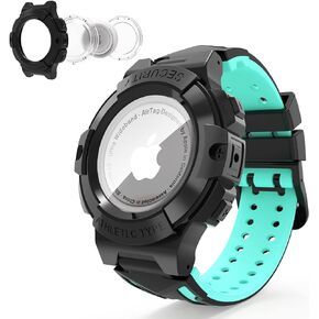 Tieuwant AirTag Bracelet for Kids, Full Protective Anti-Scratch AirTag Watch Band Kids, Lightweight Soft Silicone AirTag Wristband with Built-in Protective Film for New Apple AirTag 2021