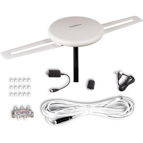Five Star HDTV Antenna - 360° Omnidirectional Amplified Outdoor TV Antenna up to 150 Miles Indoor/Outdoor,RV,Attic 4K 1080P UHF VHF Supports 4TVs Installation Kit & Mounting Pole in Saudi Arabia