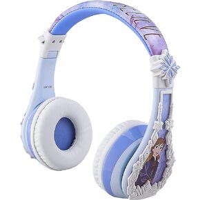 eKids Disney Frozen 2 Bluetooth Headphones with Microphone, Volume Reduced to Protect Hearing, Adjustable Wireless Headphones for School Home Travel, for Fans of Anna and Elsa in Saudi Arabia