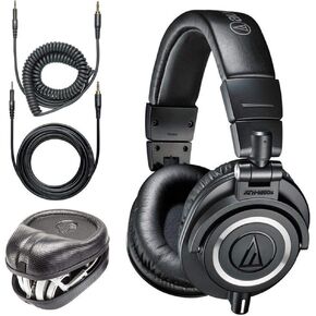 Audio-Technica ATH-M50x Professional Monitor Headphones + Slappa Full Sized HardBody PRO Headphone Case (SL-HP-07) in Saudi Arabia