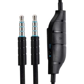 كابل بديل UNCLE LIGHT G633 G635 G933 G935، متوافق مع سماعات الألعاب Logitech G633 G635 G933 G935، سلك Aux 3.5 مم، كتم صوت مدمج، التحكم في مستوى الصوت، 5 أقدام (1.5 متر)، أسود in Kuwait