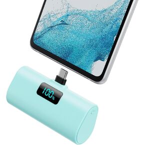Small Portable Charger 5200mAh,Upgraded PD USB C Power Bank Built-in USB-C Connector,LCD Display Battery Pack,Compatible with iPhone 15/15 Plus/15 Pro/15 Pro Max/iPad Pro/Samsung Android Phone etc
