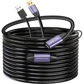 LDKCOK USB 2.0 Type A Male to A Female Active Repeater Extension Cable 50ft, High Speed 480 Mbps