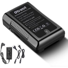 بطارية OTREST بقدرة 6600 مللي أمبير في الساعة على شكل V، BP-95W 14.8V 95Wh بطارية ليثيوم أيون قابلة لإعادة الشحن مع شاحن مخرج D Tap وكابل لإضاءة LED لبث الفيديو متوافق مع كاميرا فيديو Sony BMPCC in Kuwait