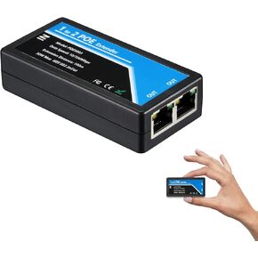 Revotech 2 Port POE Extender POE+ Repeater 100 Meters(328 ft) Extender 1 in 2 Out Comply IEEE 802.3af/at Standard 10,100Mbps for Security POE Camera Over Cat5/Cat6 or UTP Cables(POE5003) in Saudi Arabia
