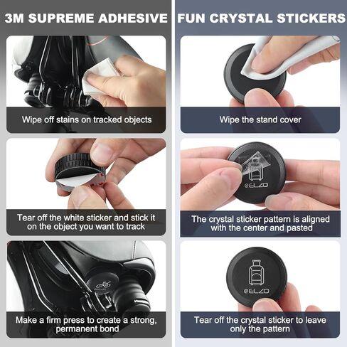 ELZO AirTag حامل 4 عبوات، حافظة AirTag مضادة للماء IPX8 مع لاصق 3M، ملصق AirTag مخفي مضاد للصدمات ومقاوم للخدش، حامل لاصق AirTag للدراجة، المحفظة، التلفزيون، الطائرة بدون طيار، الكاميرا، الأمتعة in Kuwait