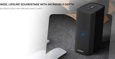 Creative T100 2.0 Compact Hi-Fi Speakers, up to 80W Peak Power with Bluetooth 5.0, Optical-in, AUX-in, Wide Soundstage and Audio Clarity with Bass Control for Computers and Laptops (Black) in Saudi Arabia