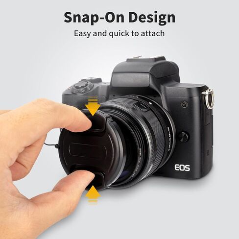 غطاء عدسة مركزي سهل التركيب مقاس 49 مم، غطاء عدسة أمامية للكاميرا JJC لكاميرا Canon Nikon Fujifilm Sony Olympus Panasonic أي عدسة مع زنبركات مرشح 49 مم يستبدل الغطاء الأصلي مع حافظة غطاء عدسة مجانية - عبوتان in Kuwait
