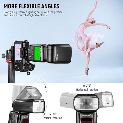 NEEWER NW655-N TTL Flash Speedlite متوافق مع كاميرات Nikon DSLR، GN60 2.4G HSS 1/8000s Speedlight، 230 ومضة طاقة كاملة، إعادة التدوير في 0.1-2.6 ثانية، بطاريات AA تعمل (غير متضمنة) in Kuwait