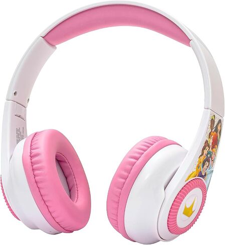 eKids Disney Princess Bluetooth Headphones with EZ Link+, Wireless Headphones with Microphone and Audio Cable, Kids Headphones for School, Home, or Travel in Saudi Arabia