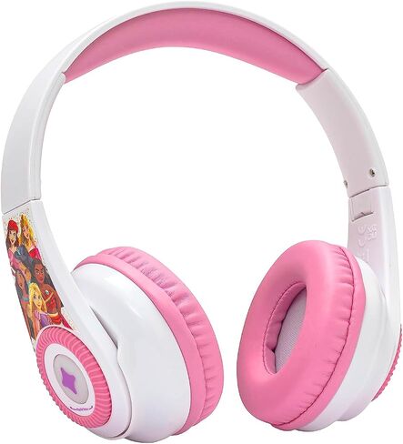 eKids Disney Princess Bluetooth Headphones with EZ Link+, Wireless Headphones with Microphone and Audio Cable, Kids Headphones for School, Home, or Travel in Saudi Arabia