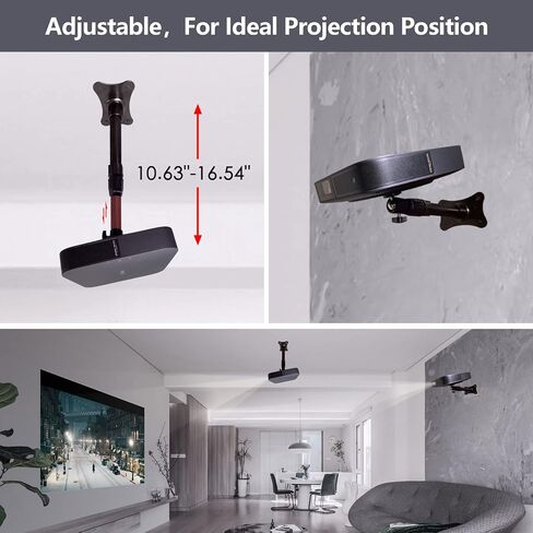 Mini Projector Ceiling Wall Mount Adjustable Height 10.6 to 16.5 inches with 360°Rotatable 11 Lbs Load Small Projector Holder 1/4 inch Mounting Bracket Hanger Stand in Kuwait
