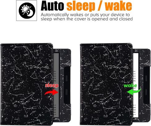 Stand Case for Kindle Oasis (9th Generation 2017 Release and 10th Generation 2019 Release) - PU Leather Folio Sleeve Cover with Hand Strap and Auto Sleep/Wake (Starry Sky) in Kuwait