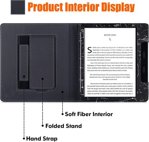 Stand Case for Kindle Oasis (9th Generation 2017 Release and 10th Generation 2019 Release) - PU Leather Folio Sleeve Cover with Hand Strap and Auto Sleep/Wake (Starry Sky) in Kuwait