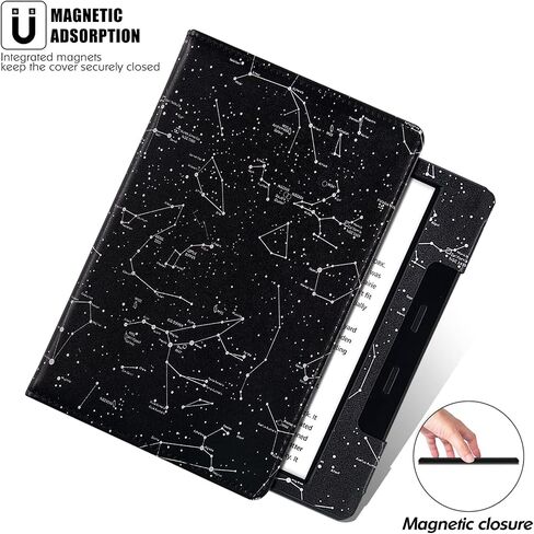 Stand Case for Kindle Oasis (9th Generation 2017 Release and 10th Generation 2019 Release) - PU Leather Folio Sleeve Cover with Hand Strap and Auto Sleep/Wake (Starry Sky) in Kuwait