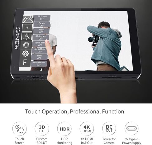 FEELWORLD F7 PRO 7 Inch 3D LUT Touch Screen DSLR Camera Field Director AC Monitor F970 External Power and in Saudi Arabia