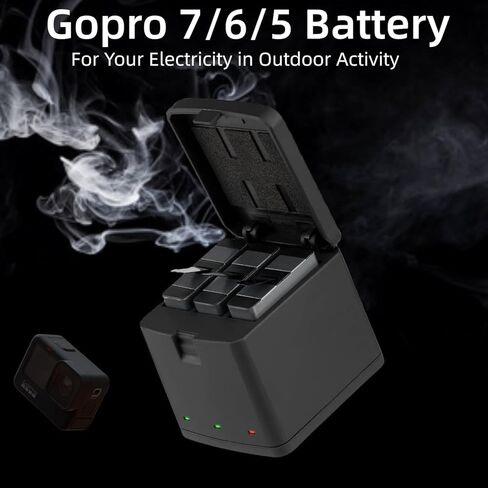 بطارية بديلة مطورة من Vemico Gopro Hero 7/6/5 بقدرة 1500 مللي أمبير في الساعة (3 عبوات) وشاحن USB ثلاثي القنوات LED من النوع C لـ Gopro Hero 7 Black/Hero 6/Hero 5/Hero 2018 أسود in Kuwait