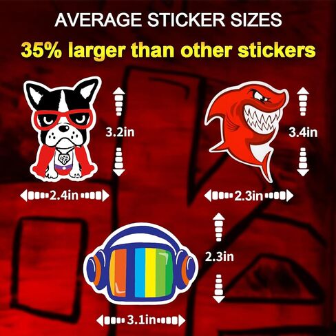 300Pcs Cool Random Stickers Vinyl Skateboard Stickers, Variety Pack for Laptop Guitar Travel Case Water Bottle Car Luggage Bike Sticker Waterproof Graffiti Decals,Gift for Teens Adult in Kuwait