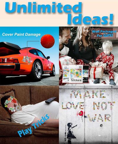 300Pcs Cool Random Stickers Vinyl Skateboard Stickers, Variety Pack for Laptop Guitar Travel Case Water Bottle Car Luggage Bike Sticker Waterproof Graffiti Decals,Gift for Teens Adult in Kuwait