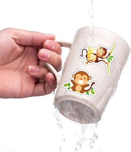 ملصقات قرد | 50 قطعة ملصقات فينيل لطيفة، ملصقات مقاومة للماء - هدايا مثالية للأطفال والمراهقين والبنات in Kuwait