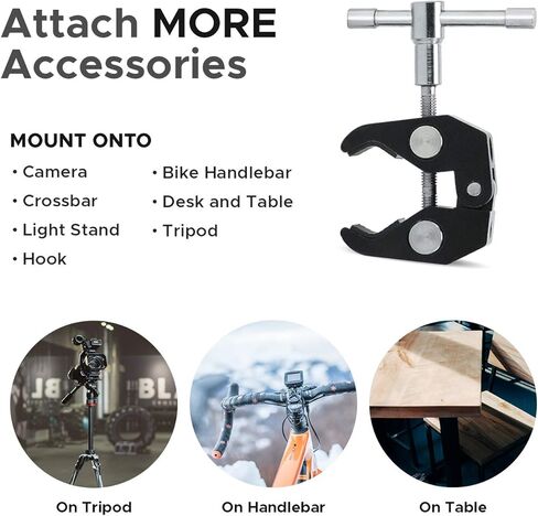 صورة LS [2 حزمة] مشبك كاميرا بمشبك فائق 1/4 بوصة -20 و3/8 بوصة -16 خيط للكاميرات والأضواء والمظلات وزجاج اللوحة والبارات الصليب والخطافات والرفوف وملحقات الصور LGG866 in Kuwait