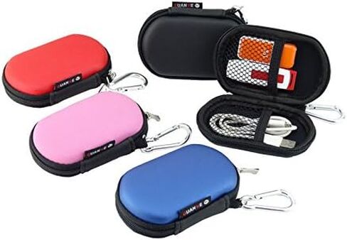 [حافظة محرك فلاش USB] - حامل منظم الملحقات الإلكترونية المحمول المقاوم للماء والصدمات من Lensfo / حقيبة محرك فلاش USB - وردي in Kuwait