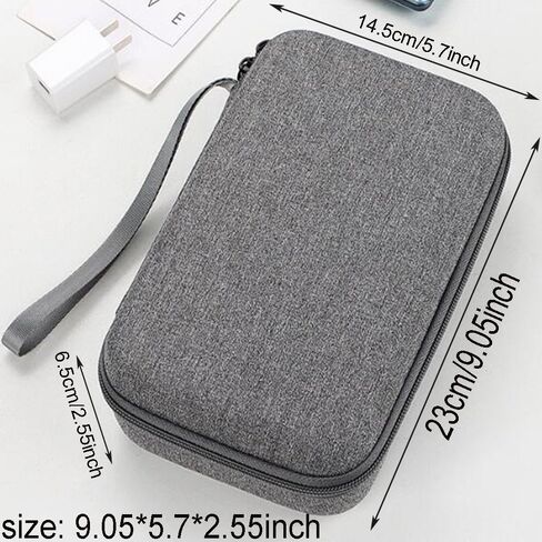 Hard Electronic Organizer Travel Case Electronics Accessories Organizer Pouch Bag Double Layer Shockproof Box for MacBook Power Adapter Chargers Cord Flash Drive Apple Magic Mouse Pencil Power Bank in Saudi Arabia