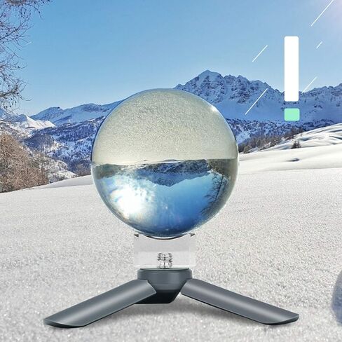 كرة تصوير كريستالية من MerryNine K9، كرة كريستال بعدسة K9 مع حامل ثلاثي صغير، قاعدة كريستالية لواجهة الكاميرا العالمية وحقيبة، لتعليم الديكور الفني لفيزياء الطيف الضوئي، (80 مم) in Kuwait