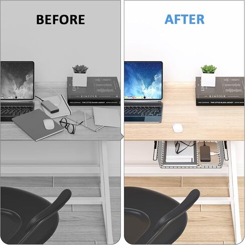 Under Desk Storage Shelf Drawer Slide Out 1 Pack, Metal Under Desk Cable Management Tray Drill/Self-Adhesive Basket Under Table Drawer Organizer for Home, Office, Workspace, Cabinet in Kuwait