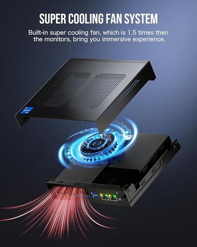 كمبيوتر GMKtec M4 صغير Intel i9-11900H(4.9 جيجا هرتز) 8C/16T، أجهزة كمبيوتر صغيرة 32 جيجا DDR4 1 تيرابايت M.2 NVMe PCIe4.0 SSD مع 6 منافذ USB، ثلاثي HD 4K، WiFi6/BT5.2 in Kuwait