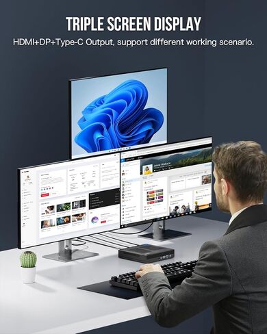 كمبيوتر GMKtec M4 صغير Intel i9-11900H(4.9 جيجا هرتز) 8C/16T، أجهزة كمبيوتر صغيرة 32 جيجا DDR4 1 تيرابايت M.2 NVMe PCIe4.0 SSD مع 6 منافذ USB، ثلاثي HD 4K، WiFi6/BT5.2 in Kuwait