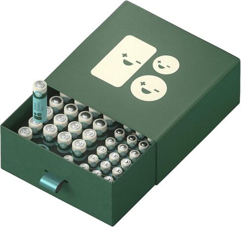 Better Battery Variety Pack | AAA & AA & 9V Batteries - Long Lasting Performance Carbon Neutral Batteries with Storage Box & Recycling Program - 22x AA Batteries, 22x AAA Batteries, 2X 9V Batteries in Saudi Arabia
