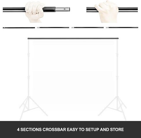LimoStudio Photo Video Studio 10 ft. Width Adjustable Background Stand Backdrop Support Structure System Kit with Photo Clamp and Sand Bag, Photography Studio, AGG2348V2 in Kuwait