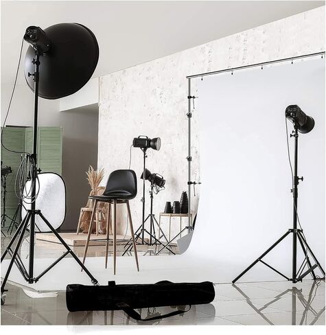 LimoStudio Photo Video Studio 10 ft. Width Adjustable Background Stand Backdrop Support Structure System Kit with Photo Clamp and Sand Bag, Photography Studio, AGG2348V2 in Kuwait
