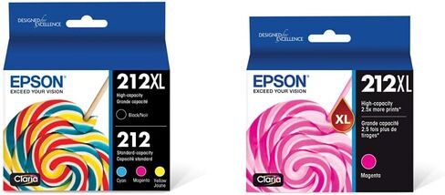 EPSON 212 Claria Ink High Capacity Black & Standard Color Cartridge Combo Pack (T212XL-BCS) Works with WorkForce WF-2830, WF-2850, Expression XP-4100, XP-4105 in Kuwait
