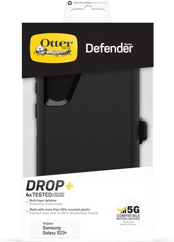 OtterBox Galaxy S23+ Bundle: Defender Series Screenless case (Black) & Alpha Flex Screen Protector in Kuwait