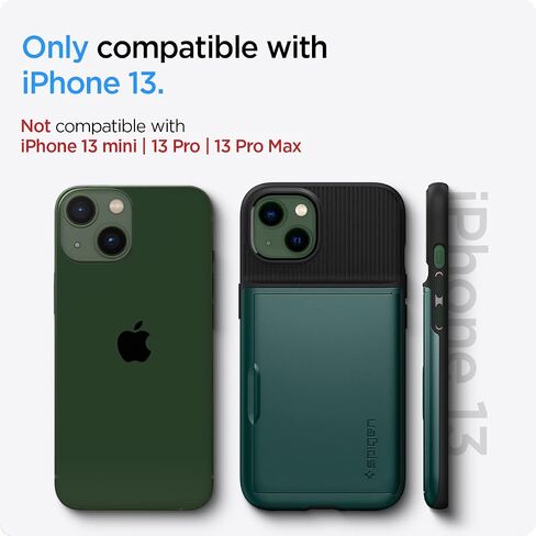Spigen Slim Armor CS Case Compatible with iPhone 13 Card Slot - Black in Kuwait