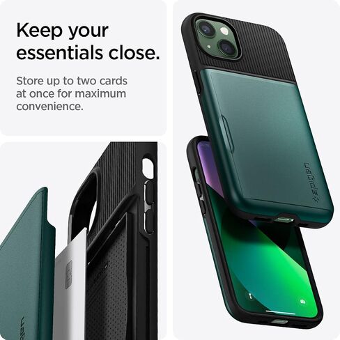 Spigen Slim Armor CS Case Compatible with iPhone 13 Card Slot - Black in Kuwait